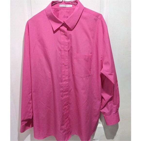 Foxcroft® | Non-iron Classic Fit Solid Shirt in Pink - Picture 3 of 9